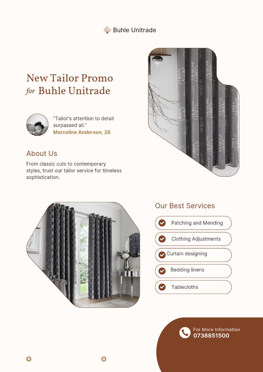 New Tailor Promo for Buhle Unitrade